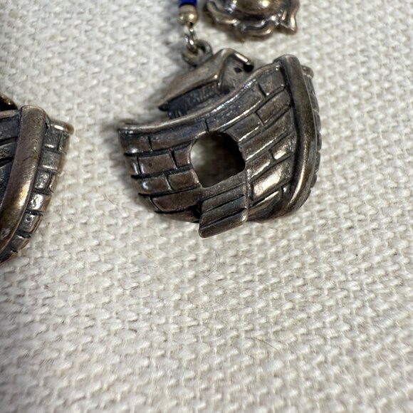 Shube's Manufacturing Sterling Silver Noahs Ark Dangle Earrings Signed - Picture 8 of 10